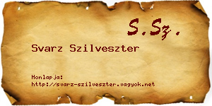 Svarz Szilveszter névjegykártya
